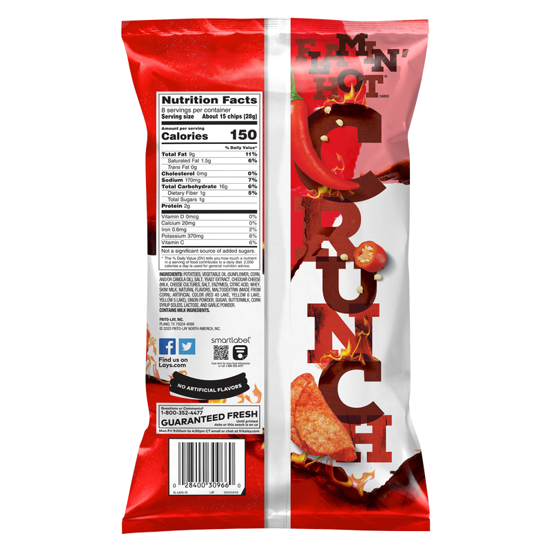 Lay S Flamin Hot Kettle Cooked Potato Chips Oz Snacks Fast Delivery By App Or Online