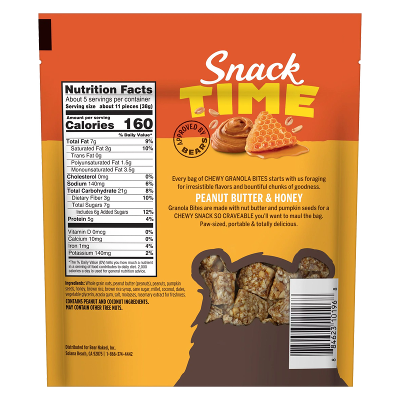 Bear Naked Vegetarian And Gluten Free Granola Bites Peanut Butter And Honey 7 2oz Grocery Fast