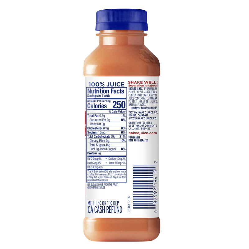 Naked Juice Strawberry Banana Smoothie 15 2oz Btl Drinks Fast