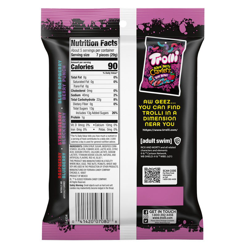 Trolli Very Berry Sour Brite Crawlers Limited Edition 5oz