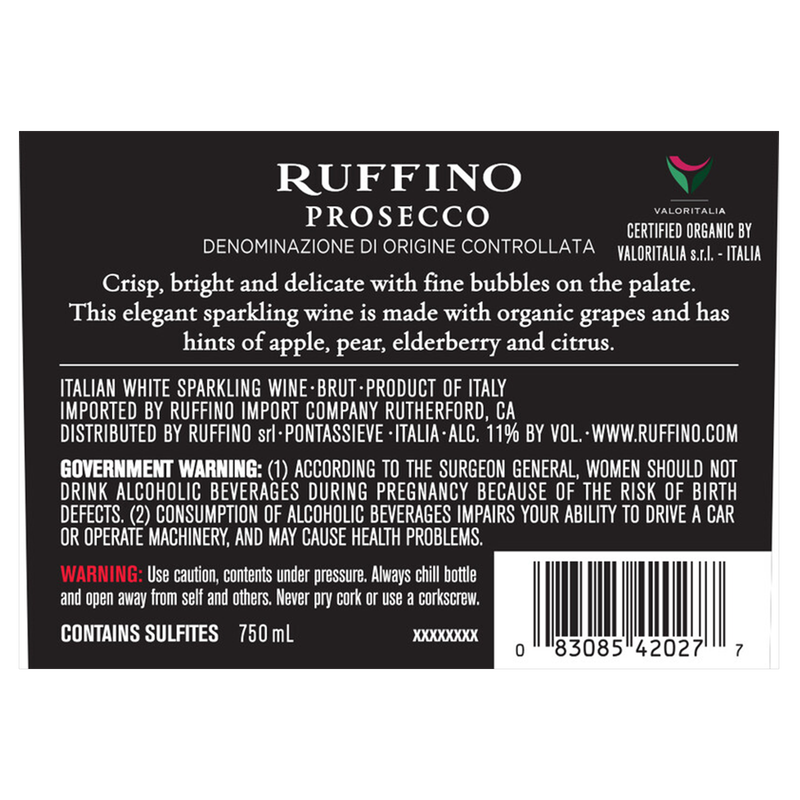Ruffino Organic Prosecco 750 ml