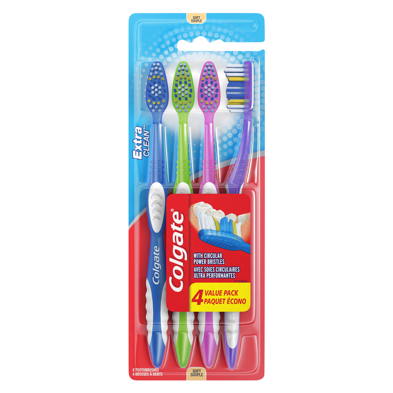 Colgate Extra Clean Toothbrush 4ct