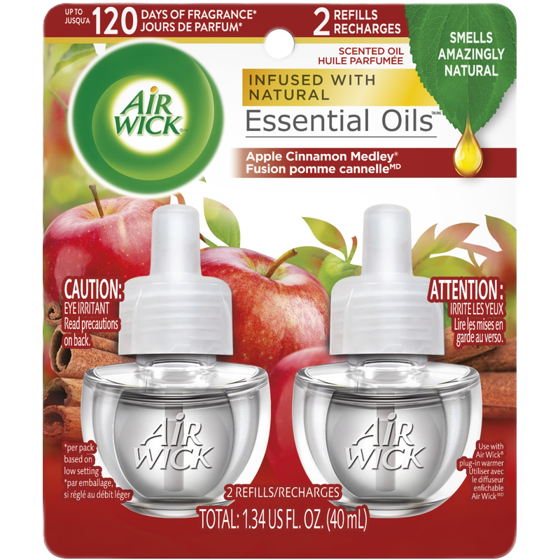 Air Wick Scented Oils Apple Cinnamon Medley Twin Refill .67oz