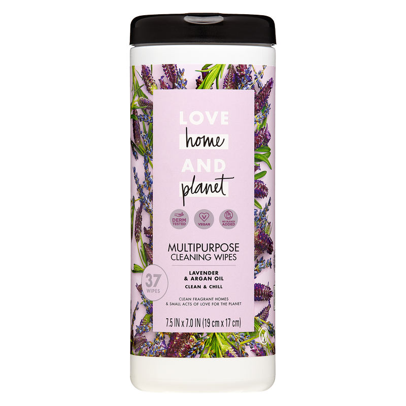 Love Home and Planet Lavender & Argan Oil Multipurpose Wipes 37ct