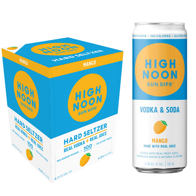 High Noon Mango Vodka Hard Seltzer 4pk 12oz Cans 4.5% ABV