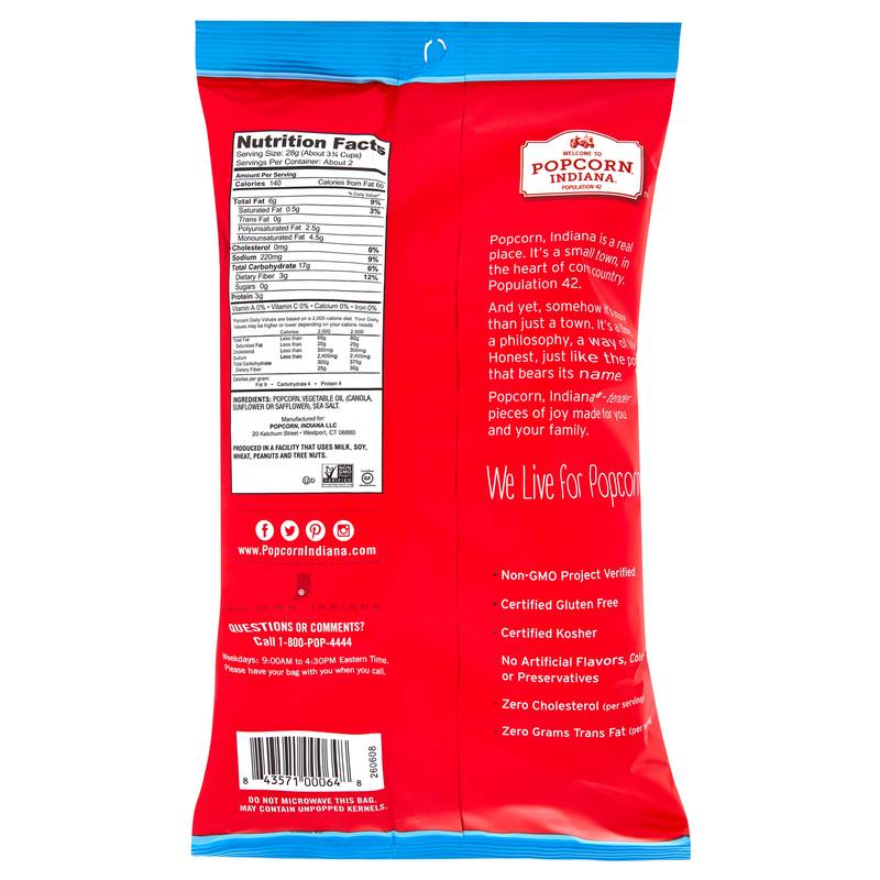 Popcorn Indiana Sea Salt 2.1oz Snacks fast delivery by App or Online