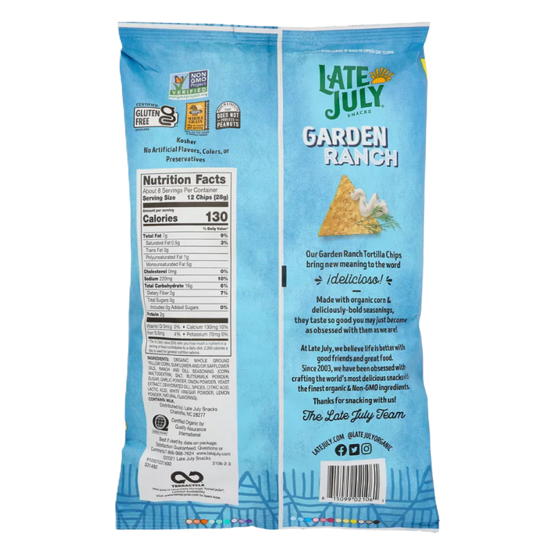 Late July® Garden Ranch Tortilla Chips 7.8oz : Snacks fast delivery by App  or Online