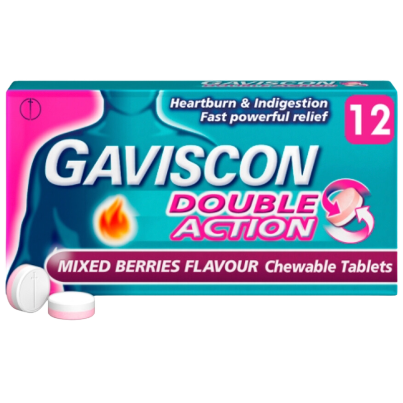 Gaviscon Double Action Mixed Berry Tablets, 12pcs
