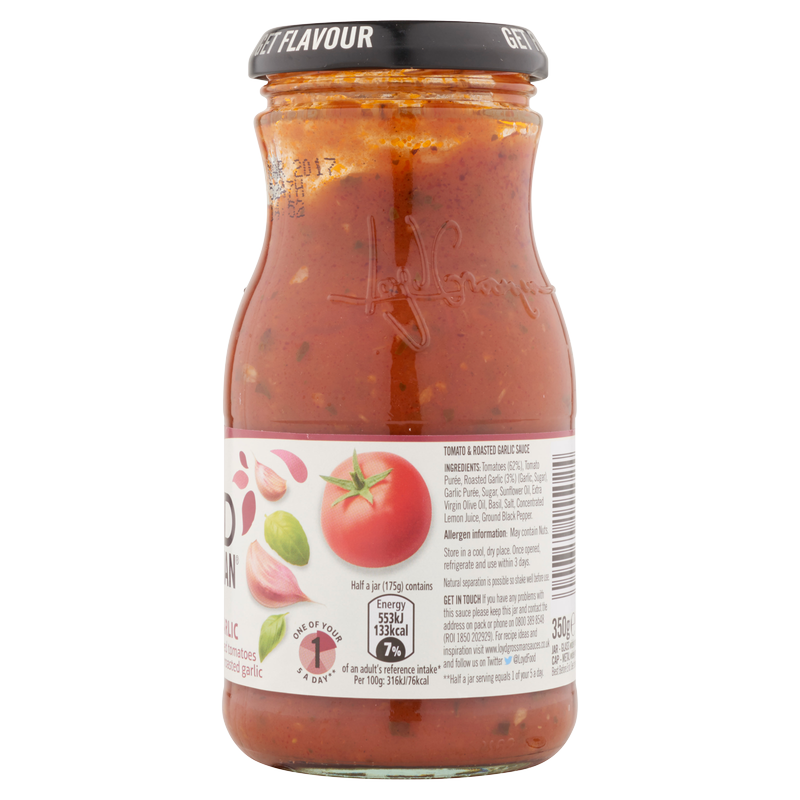 Loyd Grossman Tomato and Roasted Garlic Pasta Sauce, 350ml Food