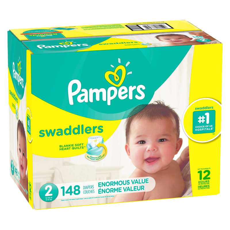 Pampers Swaddlers Diapers 2 (12-18lbs) 148ct