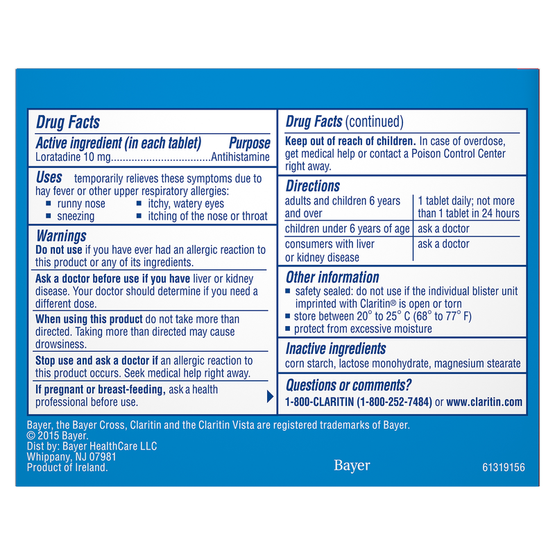 Claritin 24-Hour Non-Drowsy Allergy Relief Tablets 5ct