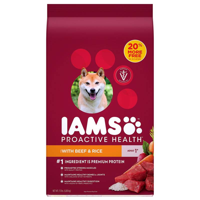IAMS ProActive Health Beef and Rice Dog Food 15lb