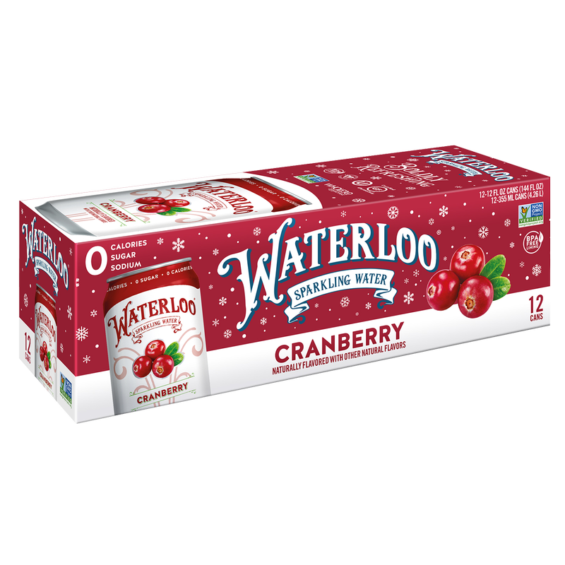 Waterloo Cranberry Sparkling Water 12pk 12oz Can