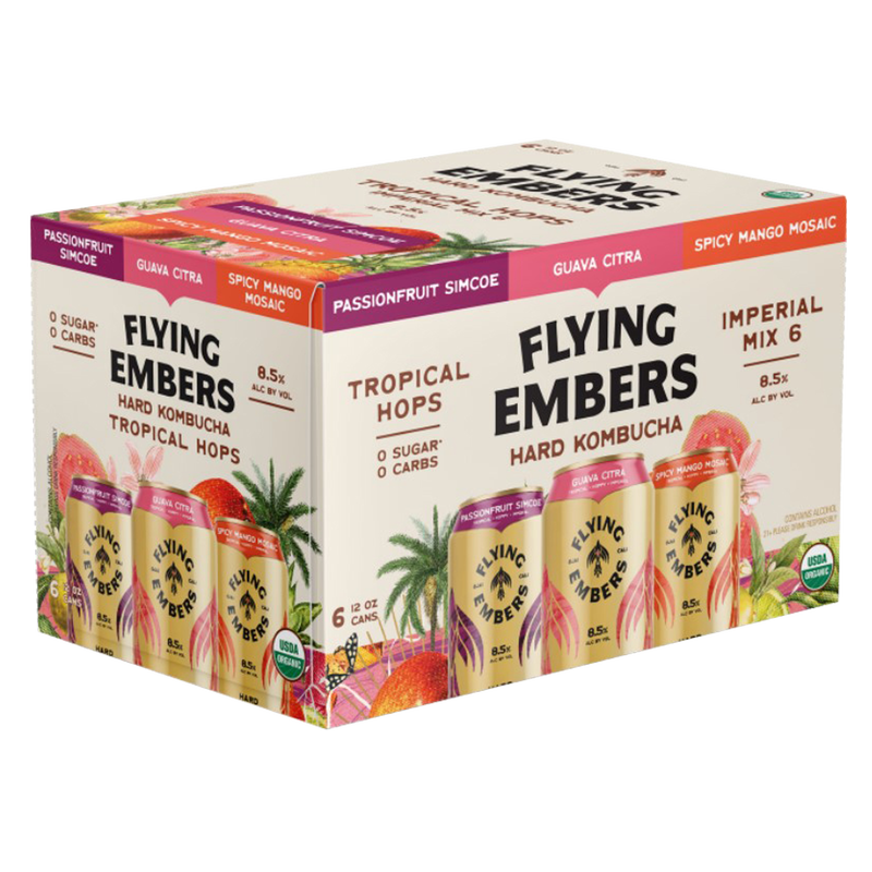 Flying Embers Hard Kombucha Tropical Hops Mix Pack 6pk 12oz Can 8.5% ABV