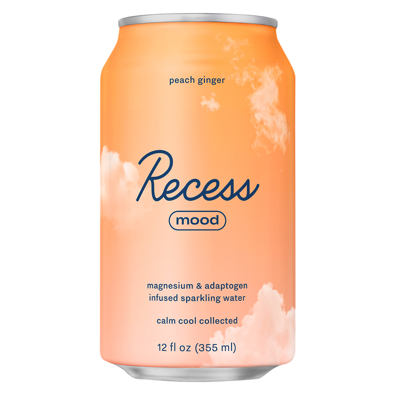 Recess Mood Infused Peach Ginger Sparkling Water 12oz Can