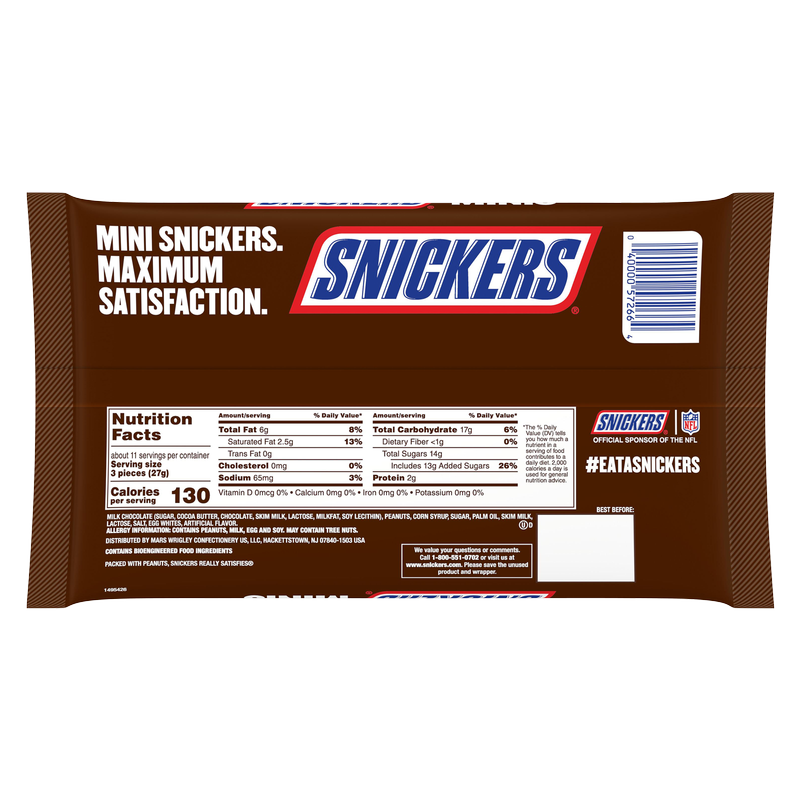 Snickers Milk Chocolate, Minis - 10.48 oz