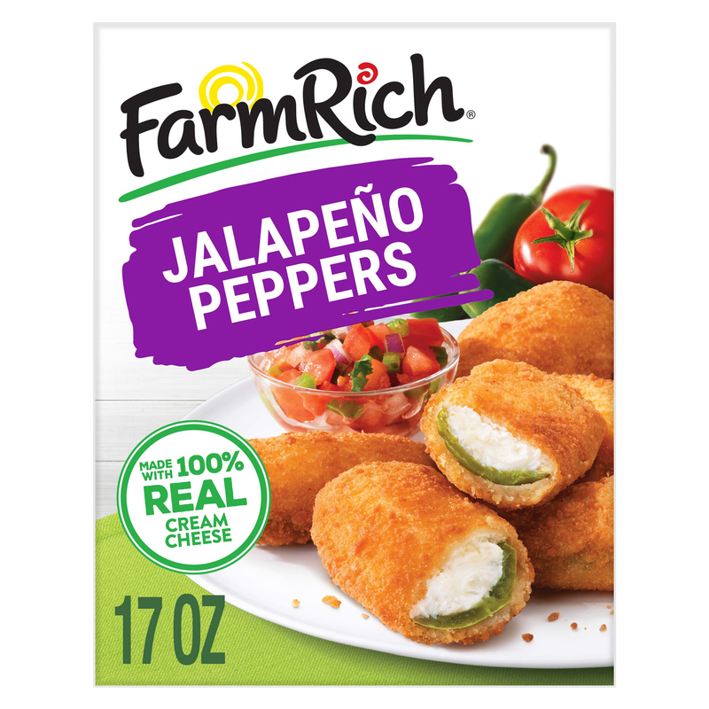 Farm Rich Frozen Breaded Jalapeno Peppers Stuffed with Real Cream Cheese 17oz