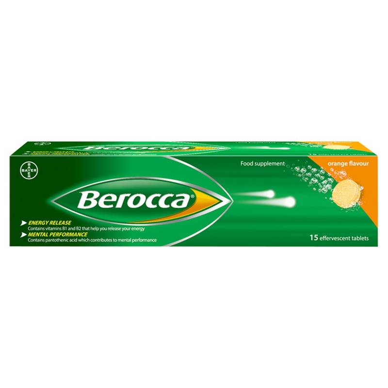 Berocca Immuno Orange Effervescent Vitamin D and C Tablets, 15pcs