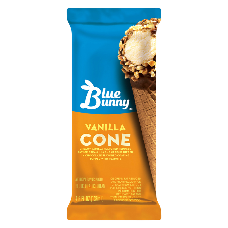 Blue Bunny Vanilla Reduced Fat Ice Cream Cone 1ct