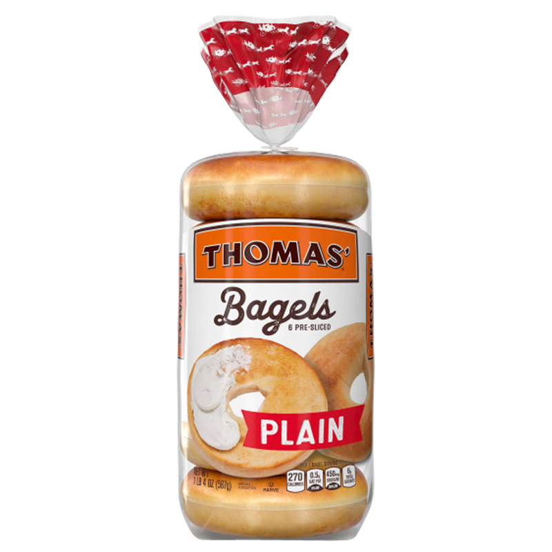 Thomas' Plain Pre-Sliced Bagels 6ct