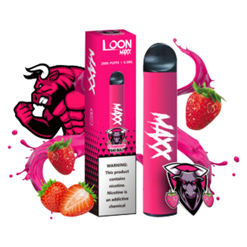 Loon MAXX Strawberry Bad Bull Disposable Vape 6.5ml 6% Nicotine
