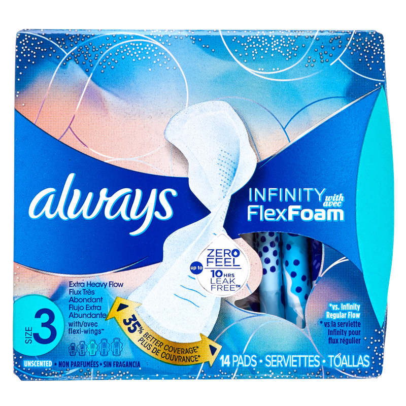 Always Heavy Absorbency Pads with Wings Size 3 14ct