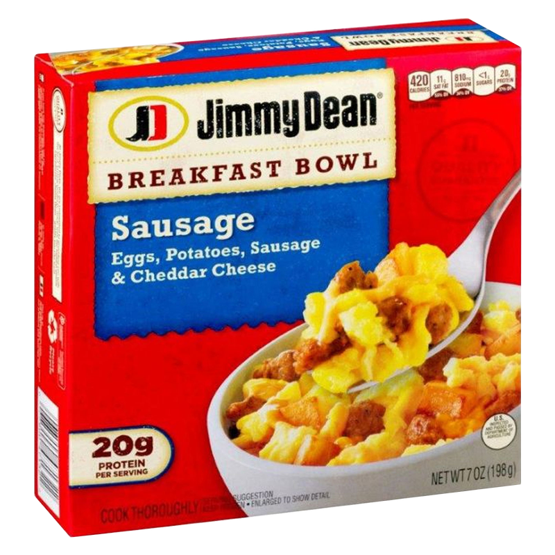 Jimmy Dean Frozen Breakfast Bowl Sausage, Egg, Potatoes & Cheese 7oz