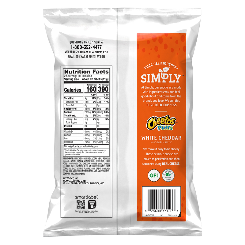 Simply Cheetos Crunchy White Cheddar Jalapeno 8.5oz : Snacks fast