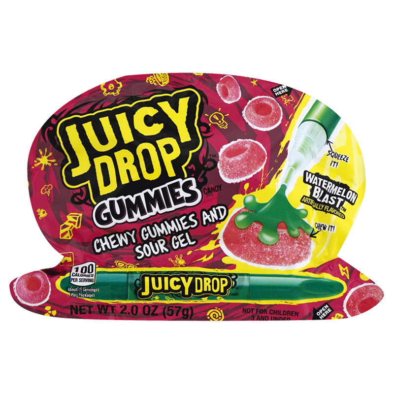 Juicy Drop Gummies Assorted Sweet Gummy Candy & Sour Gel Pen 1ct