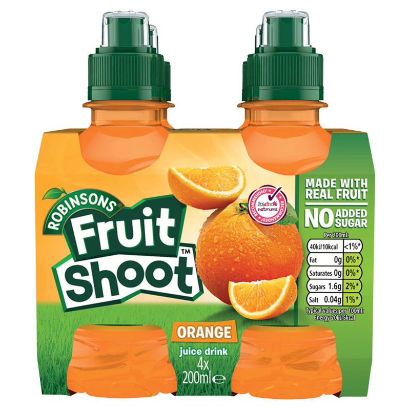 Robinsons Fruit Shoot Orange Juice Drink, 4 x 200ml