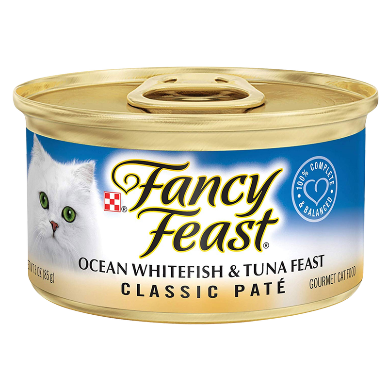 Fancy Feast Ocean Whitefish & Tuna Feast Classic Pate Cat Food 3oz