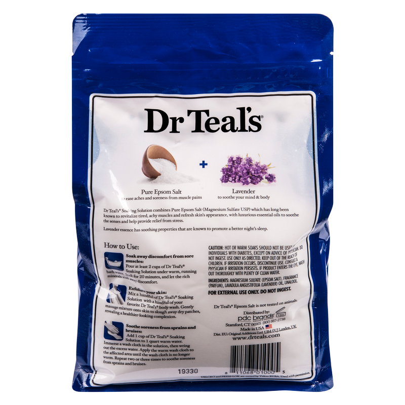 Dr Teal's Pure Epsom Salt Soothe & Sleep Lavender Soaking Solution 3lbs