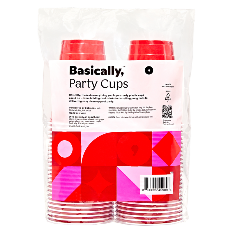 Red Plastic Cups, 12oz, 50ct