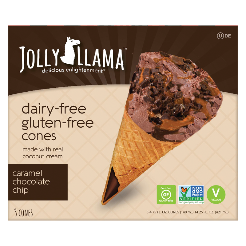 Jolly Llama Caramel Chocolate Chip Cone 3ct