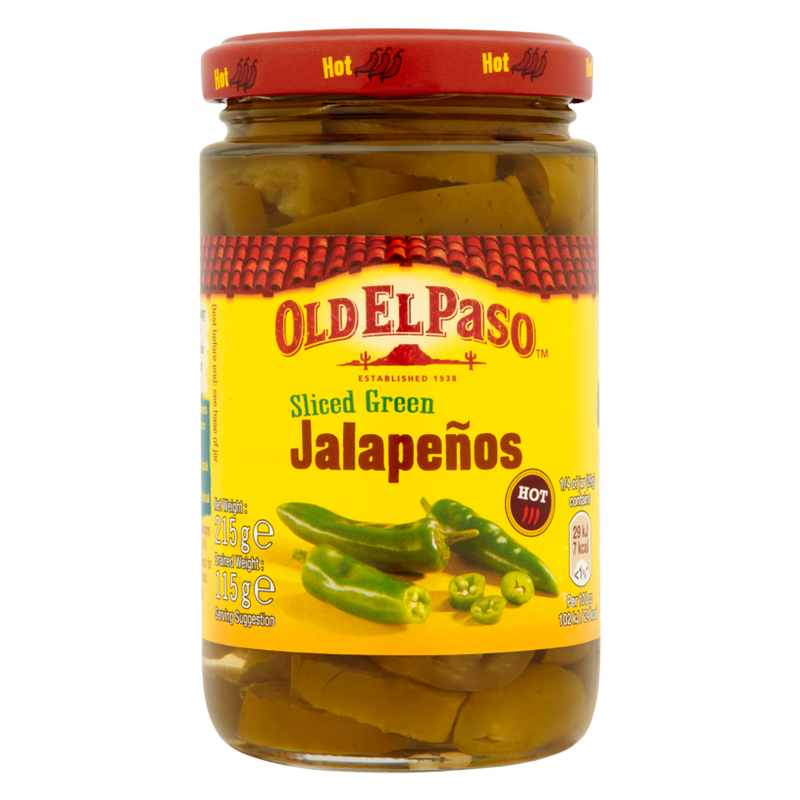 Old El Paso Sliced Green Jalapenos, 215g