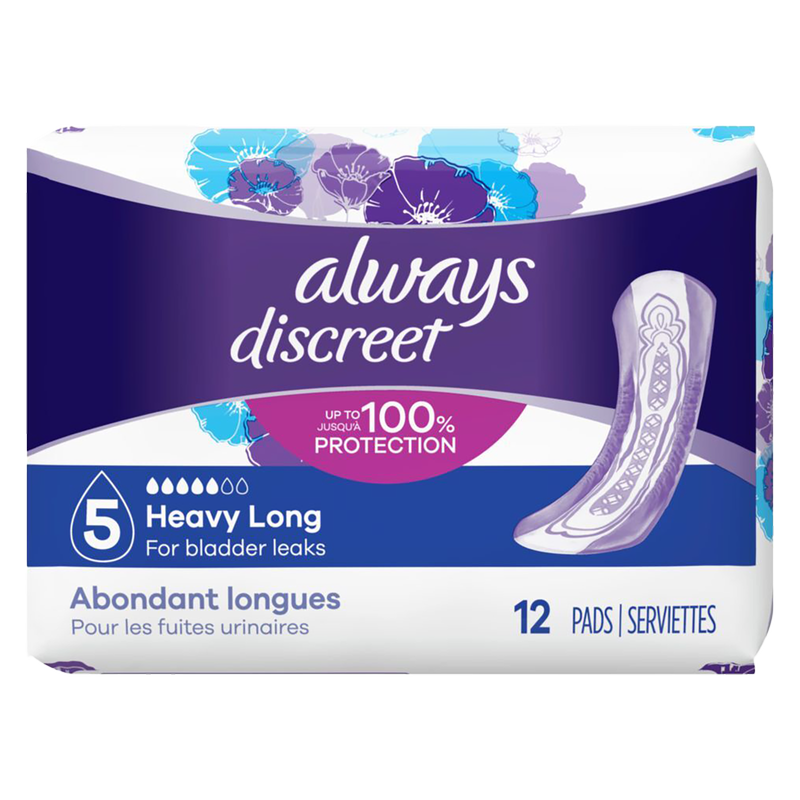 Always Discreet Incontinence Pads Heavy Long Size 5 12ct
