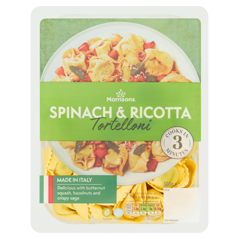 Morrisons Italian Spinach & Ricotta Tortelloni, 300g