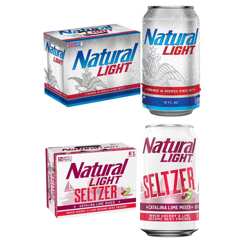 Natural Light 30Pk 12oz Cans 4.2% ABV & Catalina Lime Mixer Seltzer 12pk 12oz Can 6.0% ABV