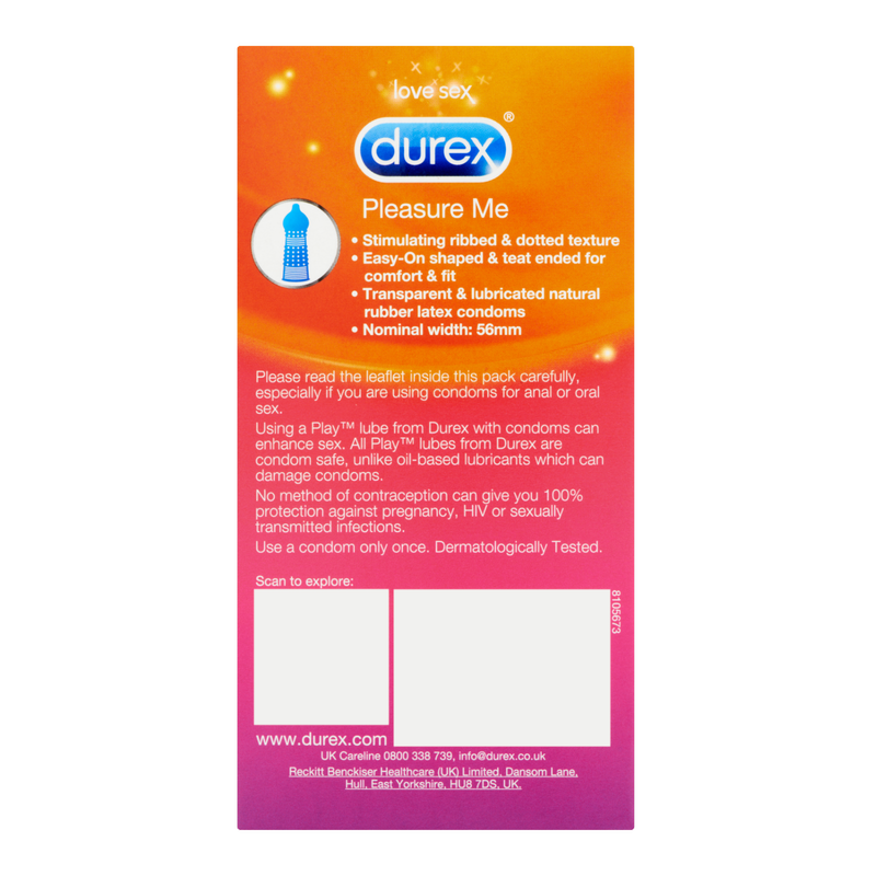 Durex Pleasure Me Condoms, 6pcs