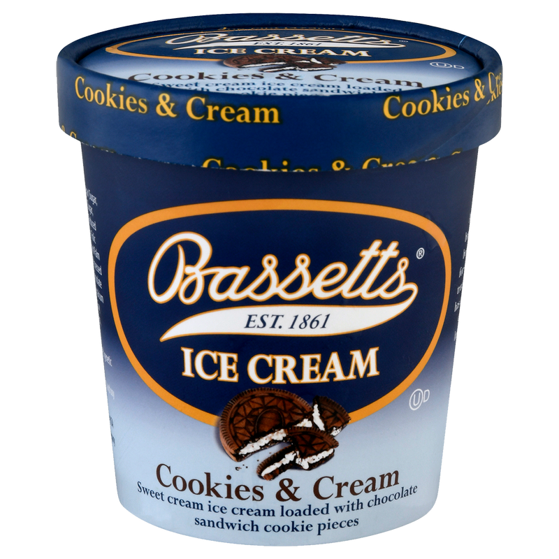 Bassetts Cookies & Cream Ice Cream Pint 16oz
