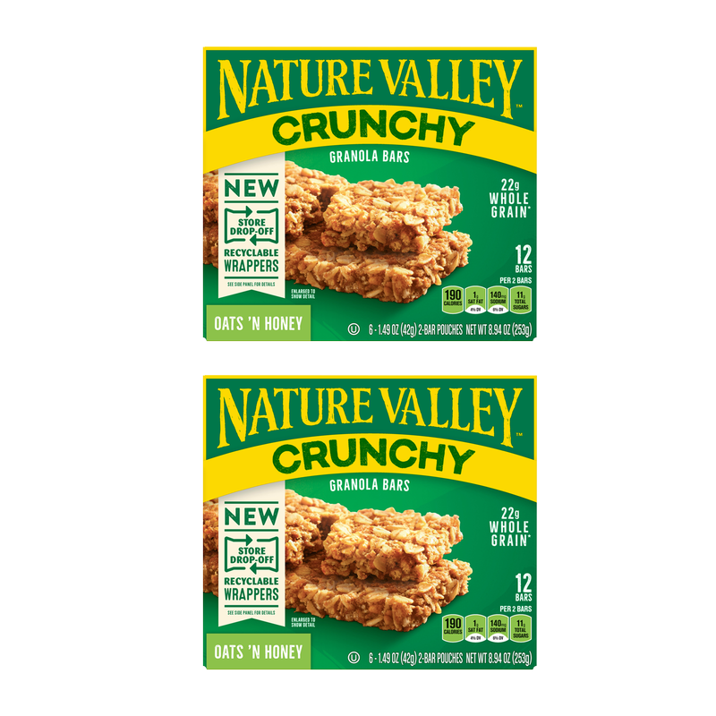 2ct Nature Valley Oats & Honey Crunchy Granola Bar 6ct
