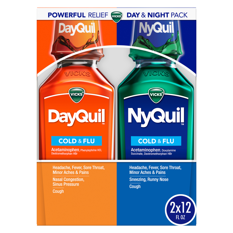 Vicks DayQuil NyQuil Combo Pack Cold & Flu Original 12oz