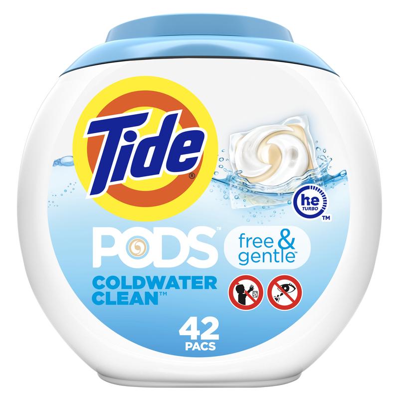 Tide PODS Free and Gentle Laundry Detergent Pacs Unscented 42ct