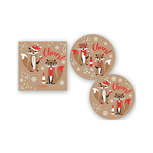 Boozy Mr Fox Coasters