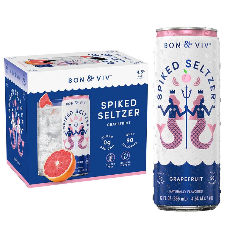 Bon & Viv Spiked Seltzer Grapefruit 4pk 16oz Can 4.5% ABV