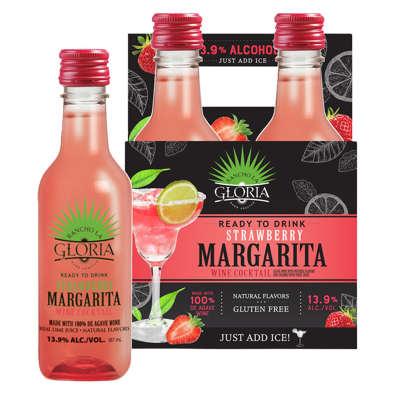 Rancho La Gloria Strawberry Margarita 4pk 187ml Bottles