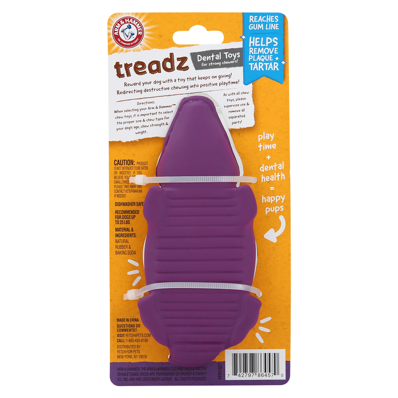Arm & Hammer Super Treadz Mini Gator Toy for Dogs 5.2 : Pets fast delivery  by App or Online