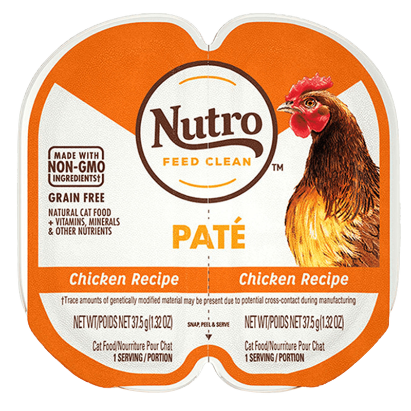 Nutro Perfect Portions Trays Grain-Free Pate Real Chicken Recipe Wet Cat Food 2.6oz