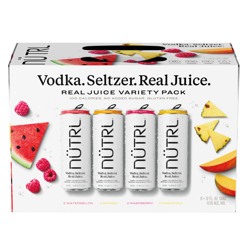 NUTRL Real Juice Vodka Hard Seltzer Variety Pack 8pk 12oz Cans 4.5% ABV