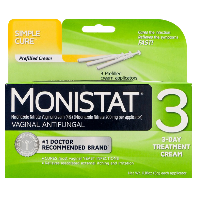Monistat 3-Day Prefilled Cream Applicators Yeast Infection Treatment 3ct